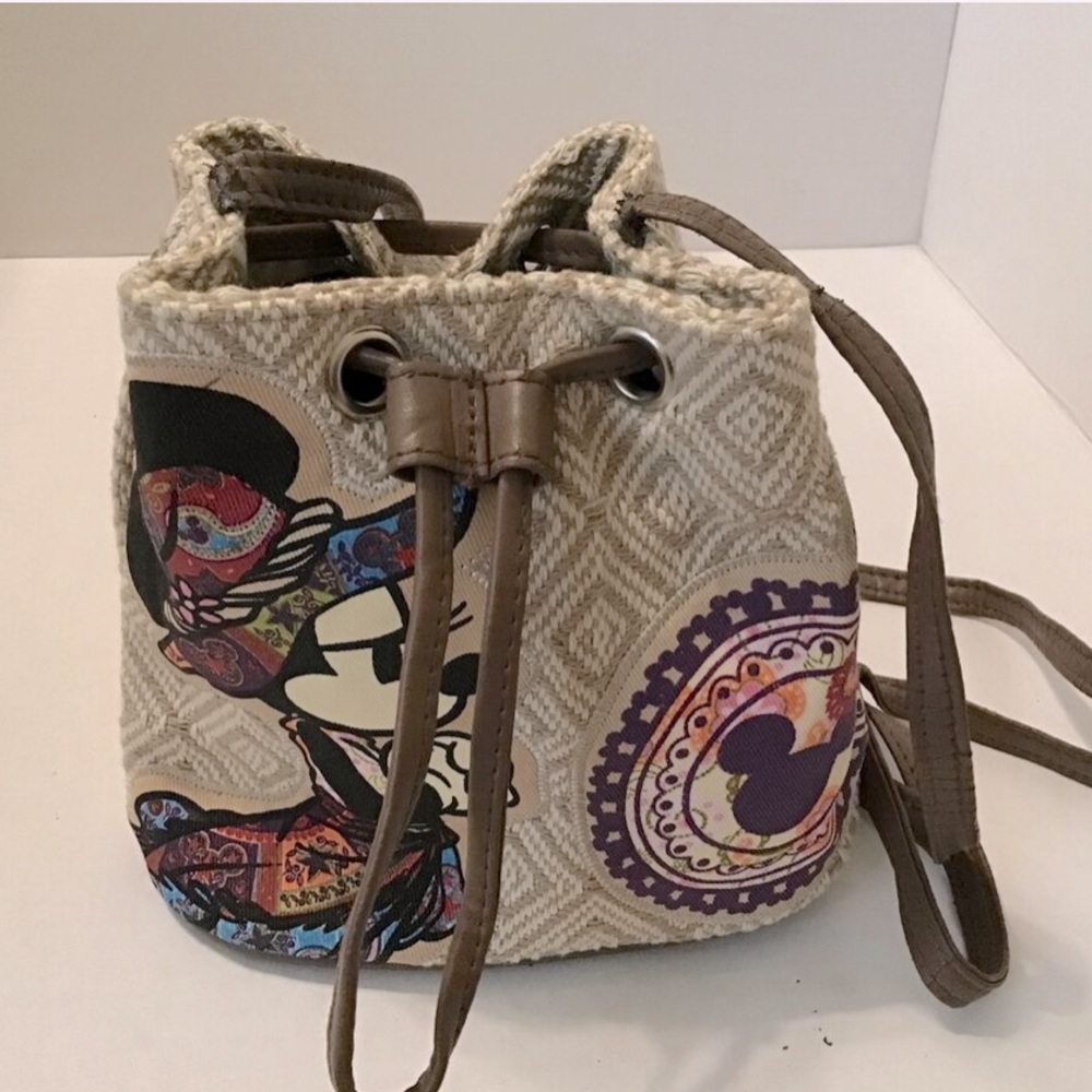 Disney Parks Minnie Bohemian Drawstring Mini Crossbody Purse